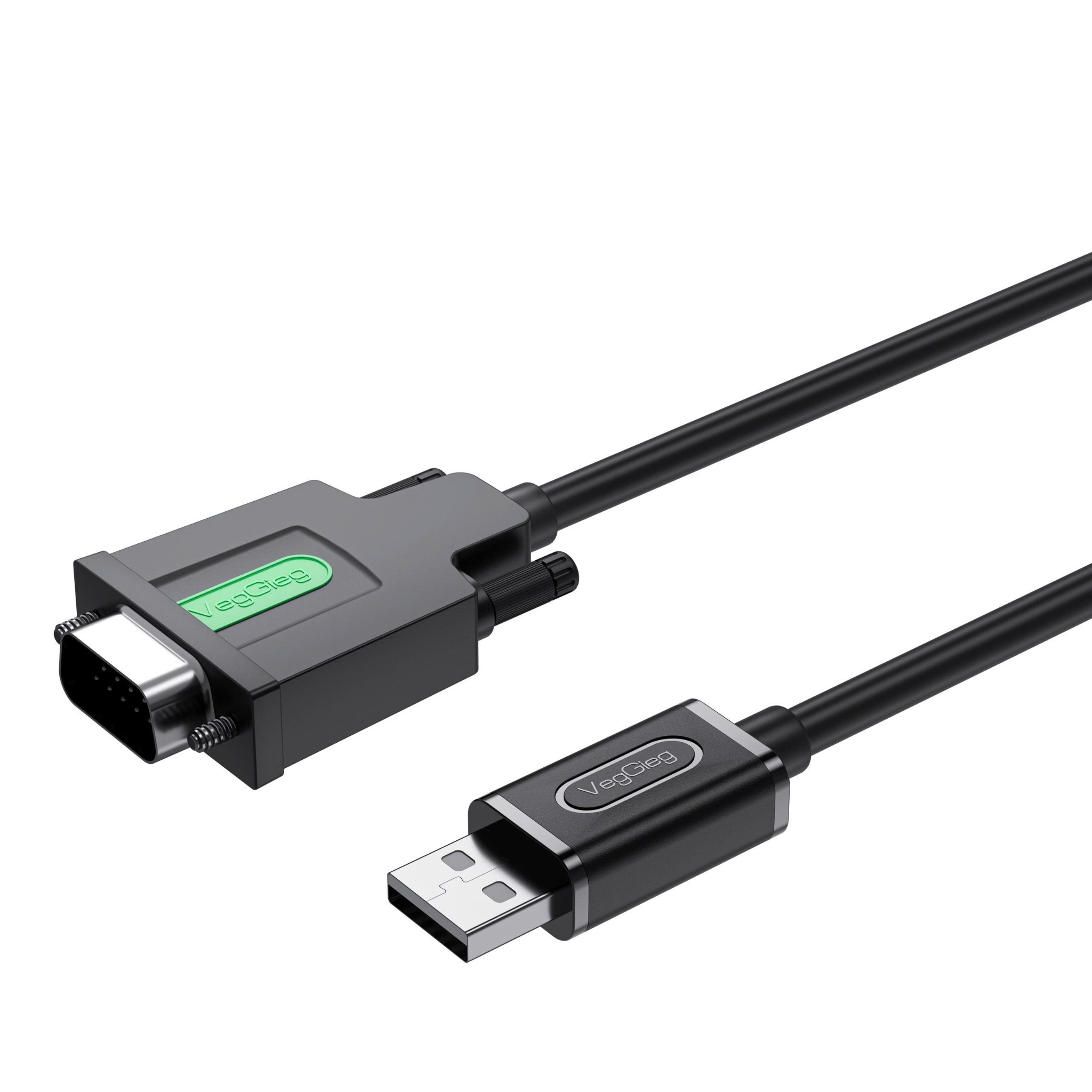 VegGieg 29698 Cáp dữ liệu chuyển đổi USB Sang Com 1,5m (RS232) VegGieg,đầu dẹt V-U401