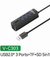 VegGieg 29033 Bộ chia USB 5 trong 1 VegGieg V-C303