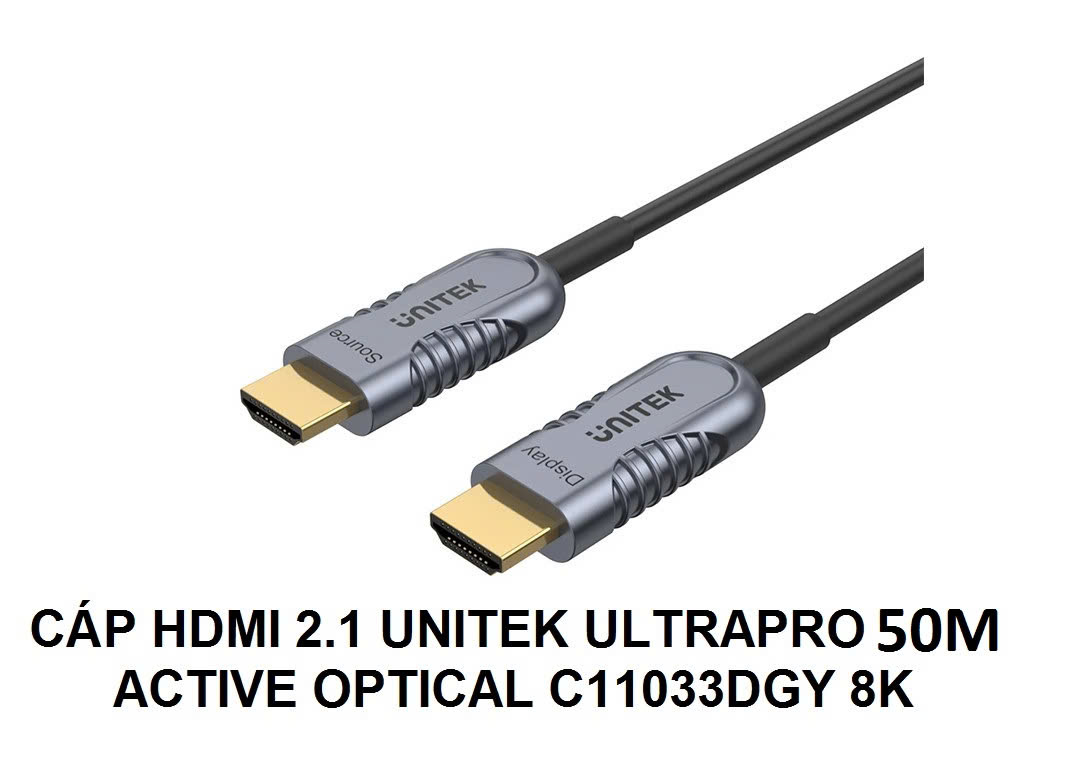 Unitek 28042 Dây tín hiệu HDMI Quang có đầu giắc 50m C11033DGY Unitek- sợi
