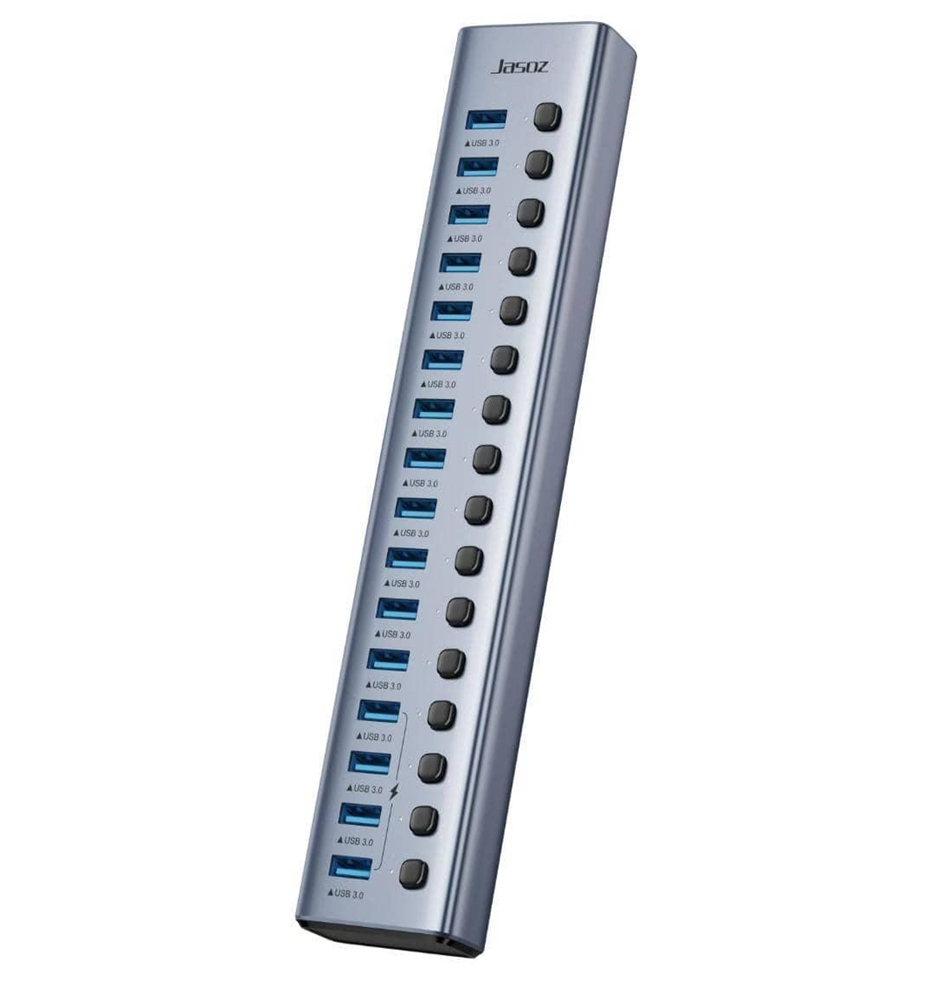 JASOZ 27422 T-F173 USB3.0 16P 5Gbps Hub USB 3.0 16 Cổng Có Công Tắc , Hỗ trợ sạc nhanh BC 1.2 (2.4A) F125