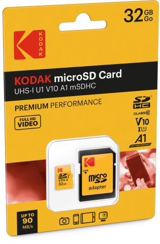 Kodak 27710 32gb microSD PREMIUM PERFORMANCE Class 10 UHS-I U1 V10 A1 tặng kèm Adapter SD