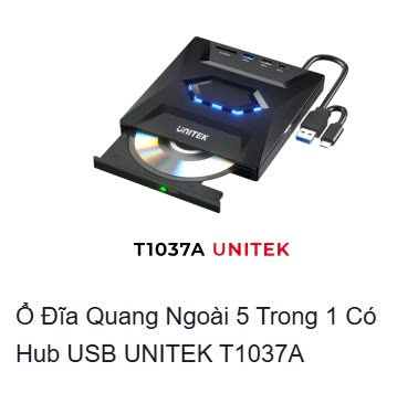 UNITEK 27378 Ổ ĐĨA GẮN NGOÀI 5-1 T1037A01 UNITEK