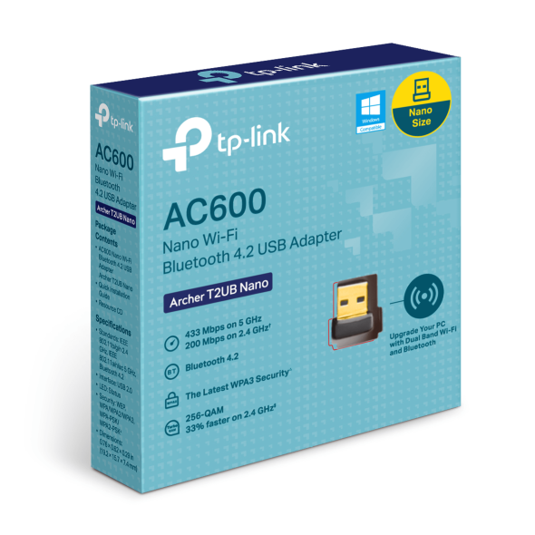 TPLINK 28328 AC600 Archer T2UB Nano USB Wi-Fi AC600 & Bluetooth 4.2 Nano