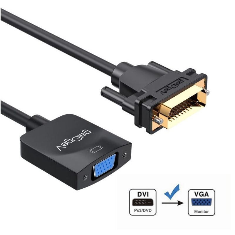 VegGieg 29704 DVI 24+ 1 TO VGA Bộ Chuyển Đổi DVI24+1 Sang VGA hỗ trợ lên đến 1920*1080P@60Hz V-Z619