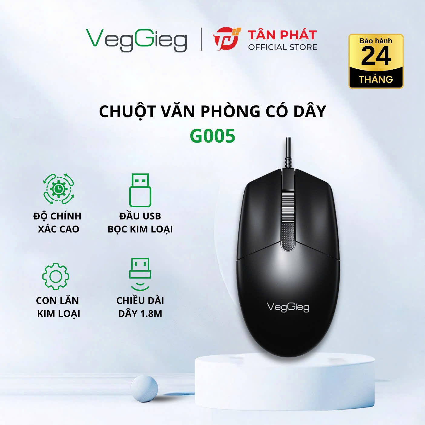 Veggieg 27432 Chuột máy tính có dây G005 Veggieg