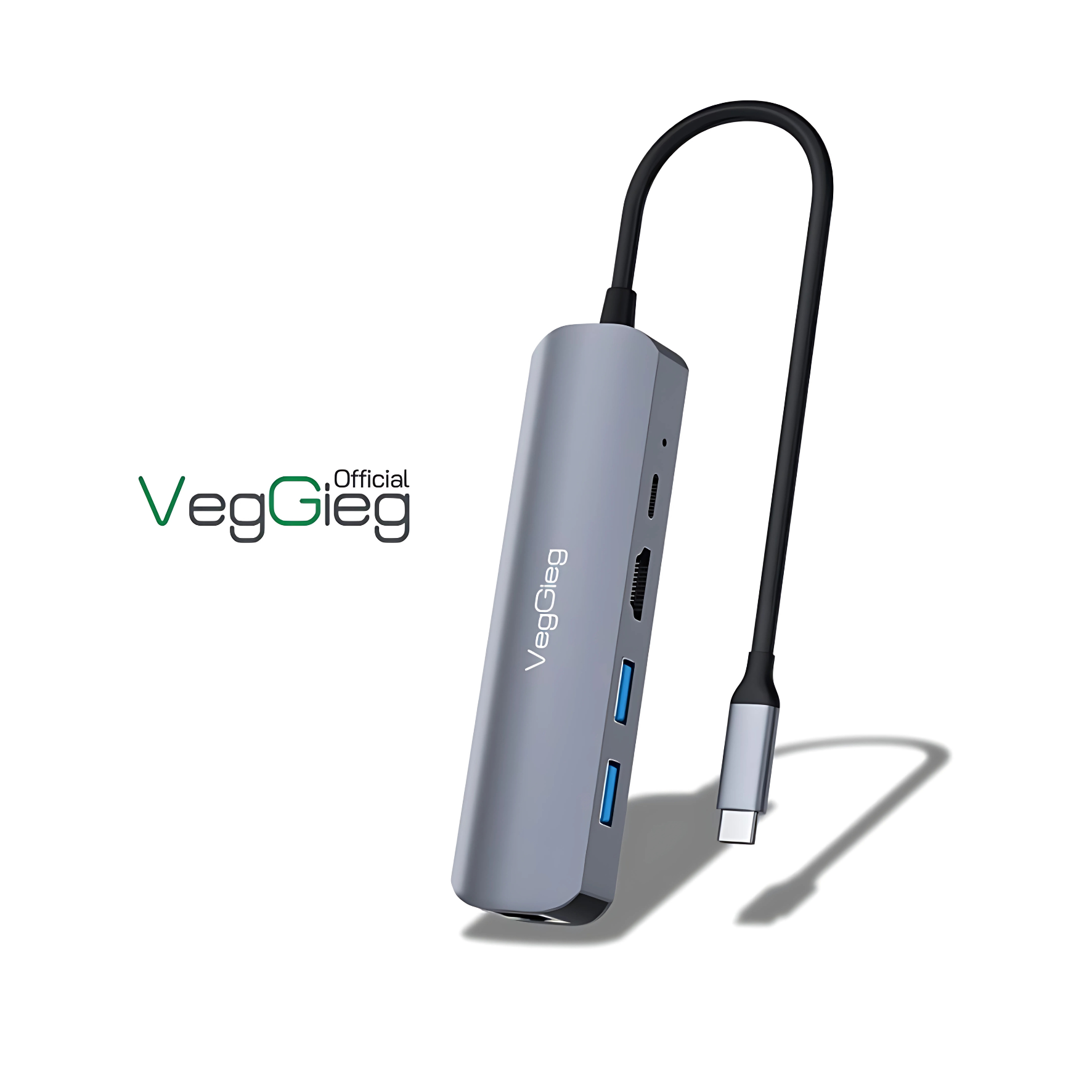 Veggieg 29161 Bộ chuyển đổi TypeC sang HDTV USB,PD,RJ45 VegGieg(100Mbps) V-TC05R