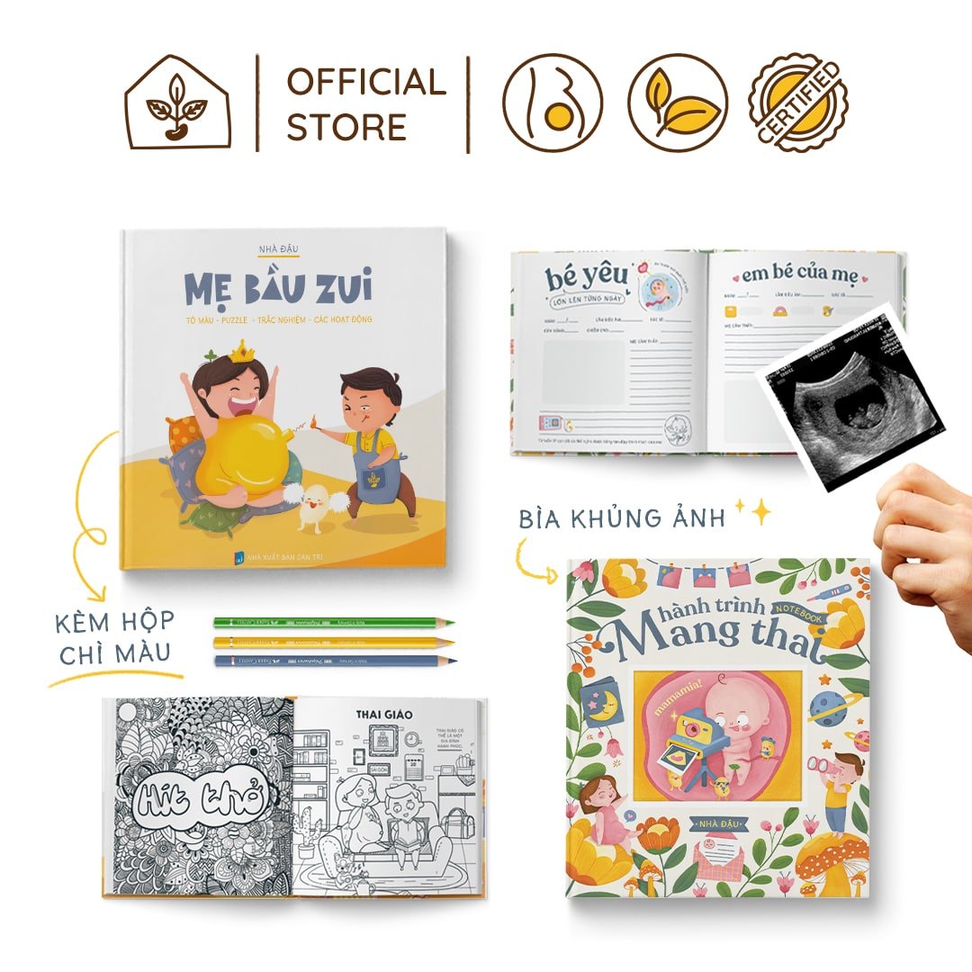 Combo Sách Activity Books + Hộp Màu: Giúp Mẹ Thư Giãn Và Xây Dựng Thai Kỳ Chu Đáo