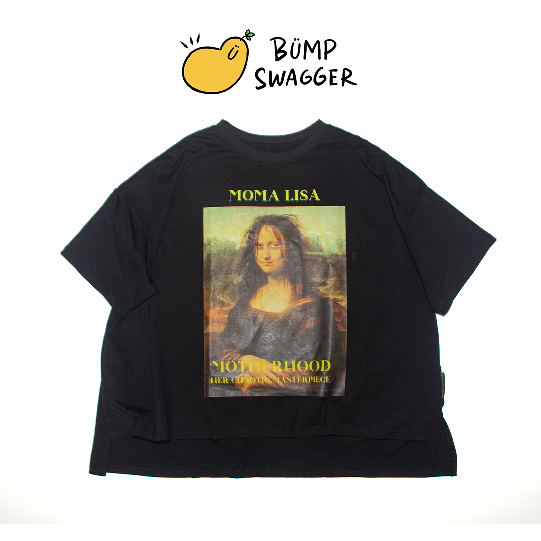 Áo Thun Bầu Đen Moma Lisa Bump Swagger