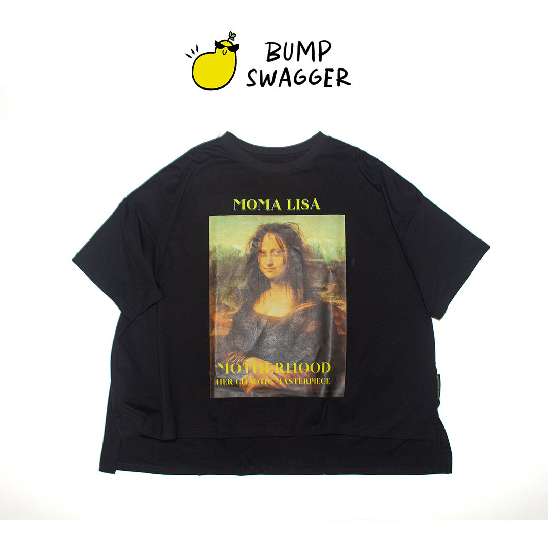 Áo Thun Bầu Đen Moma Lisa Bump Swagger