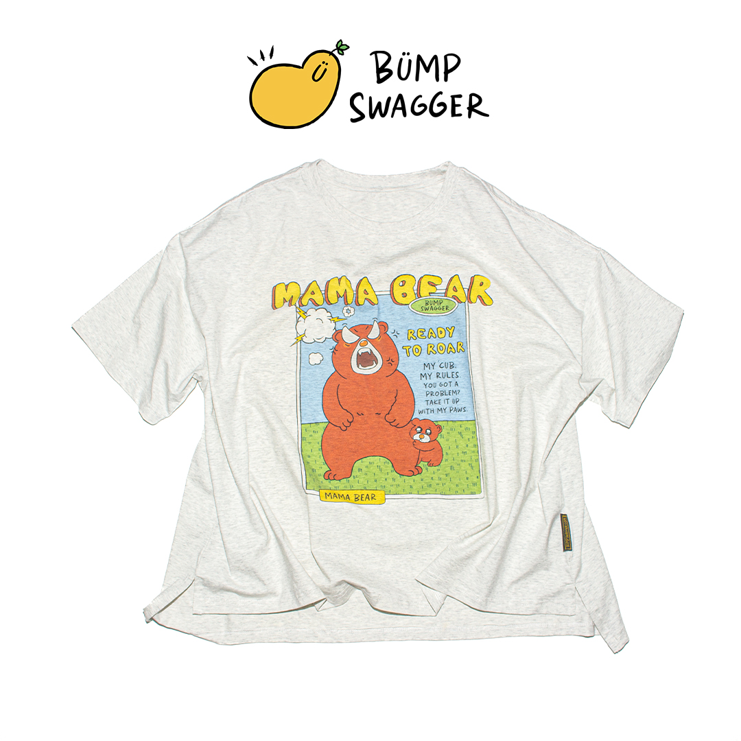 Áo Thun Bầu Xám Tiêu Mama Bear Bump Swagger