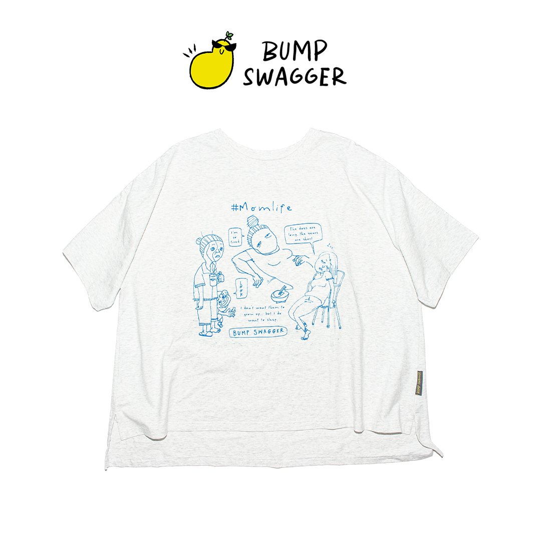 Áo Thun Bầu Xám Tiêu #momlife Bump Swagger