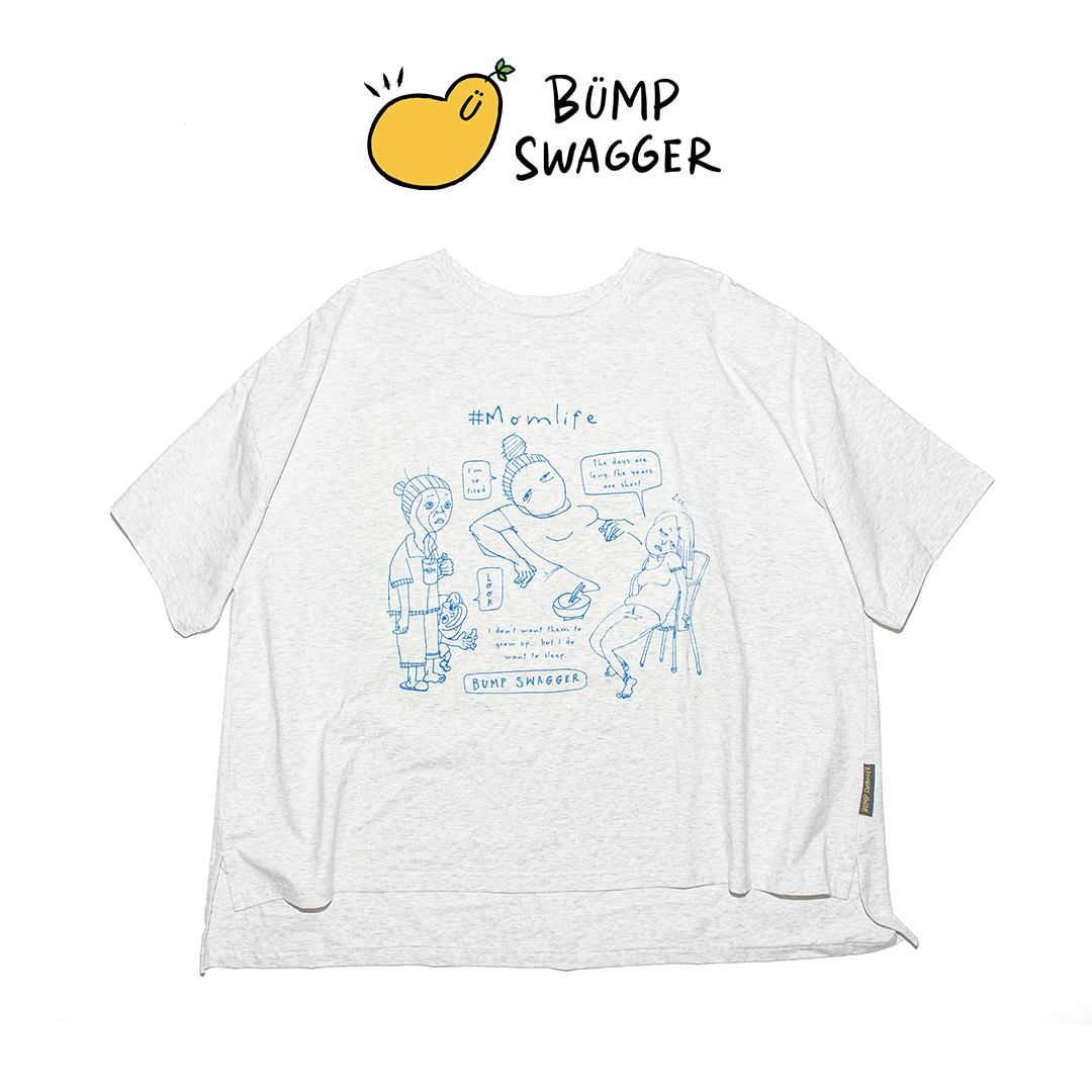 Áo Thun Bầu Xám Tiêu #momlife Bump Swagger