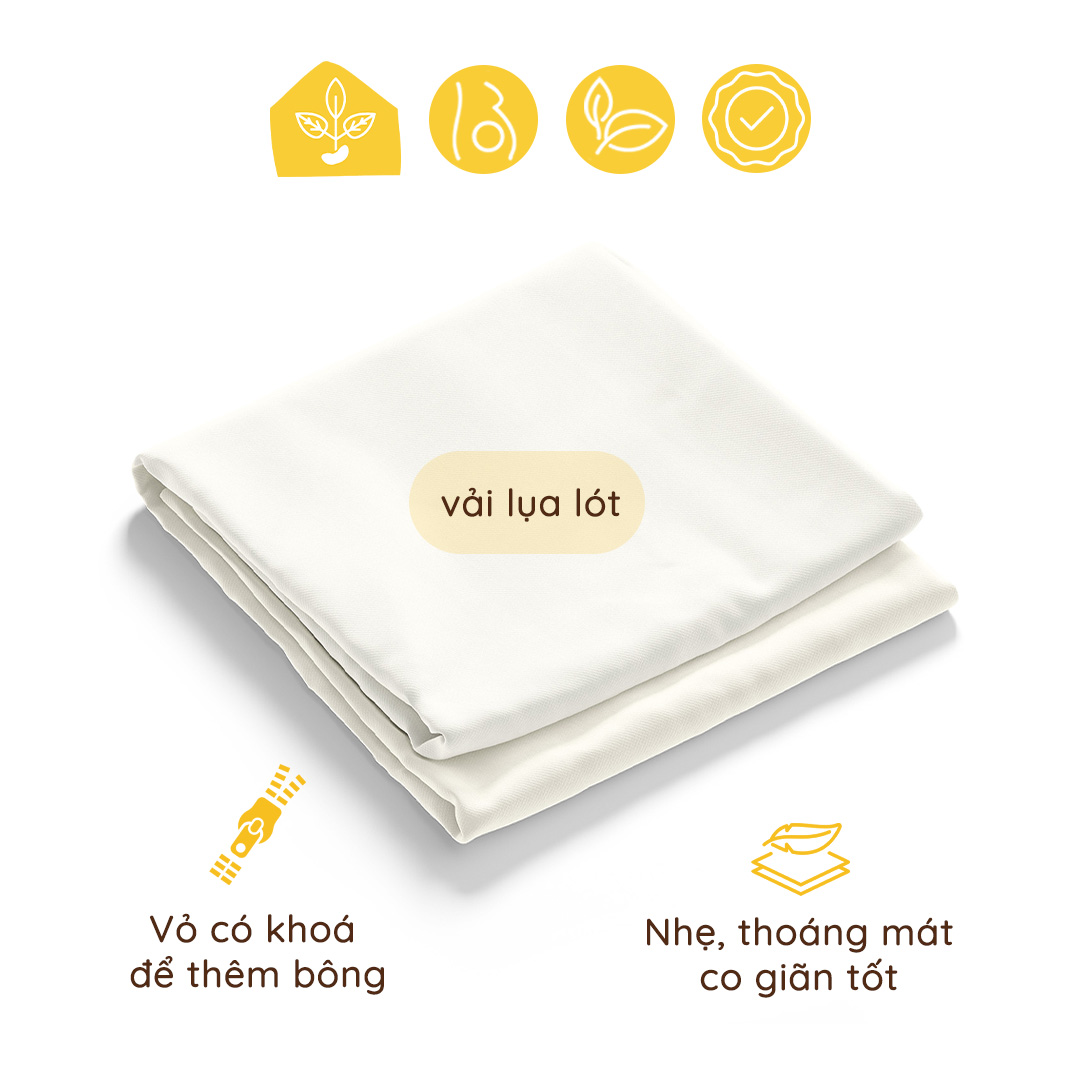 Vỏ Ruột Gối Bầu Cánh Tiên Nhà Đậu Màu Trắng