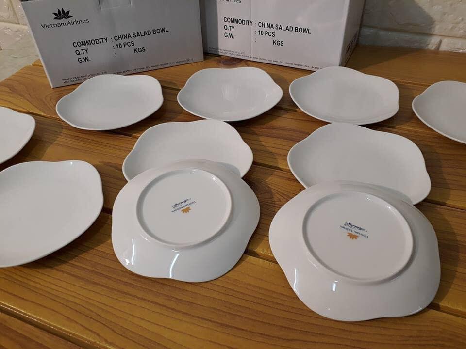 Set 5 đĩa to bông mai Vietnam Airline (22cm)