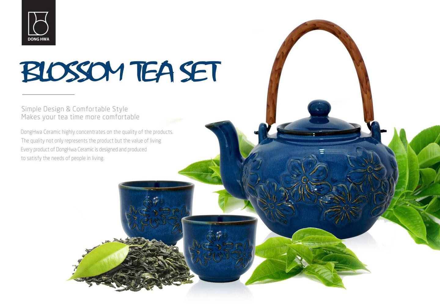 Bộ ấm trà hoa nổi Blossom Tea Set Donghwa Hàn Quốc (mã 2904)