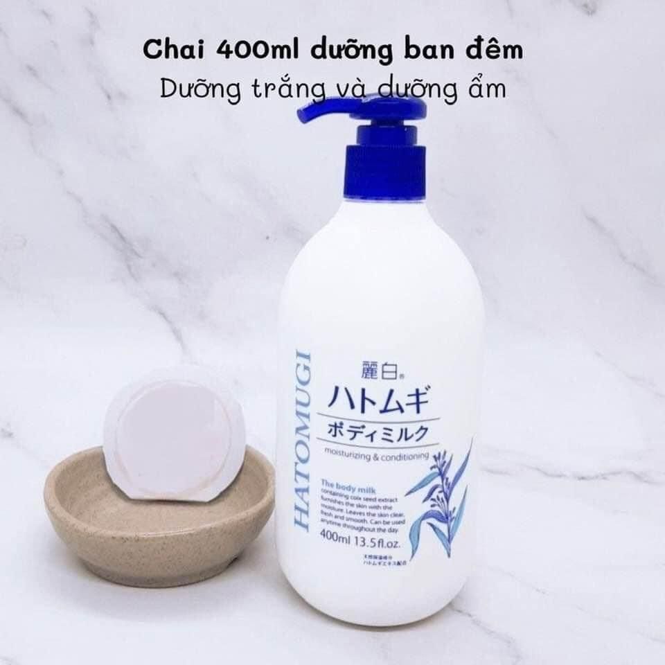 Dưỡng thể ban đêm làm trắng da Hatomugi 400ml