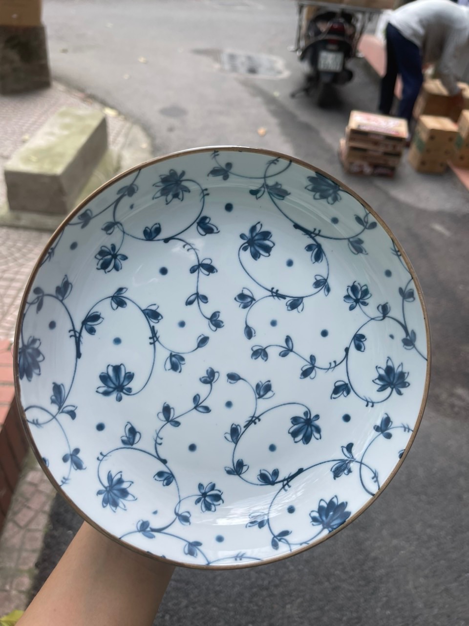 Set 5 đĩa gốm nhật sâu lòng 20cm