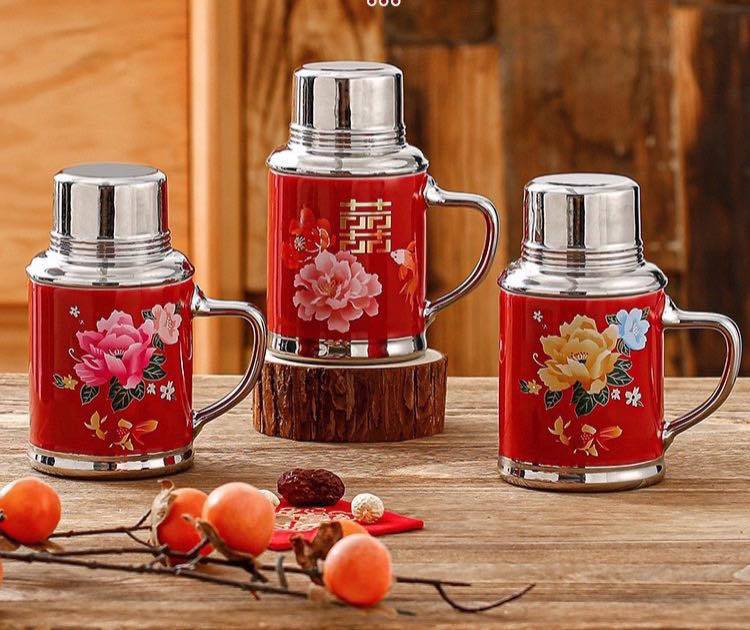 Cốc sứ dạng phích mẫu hoa hồng 460ml