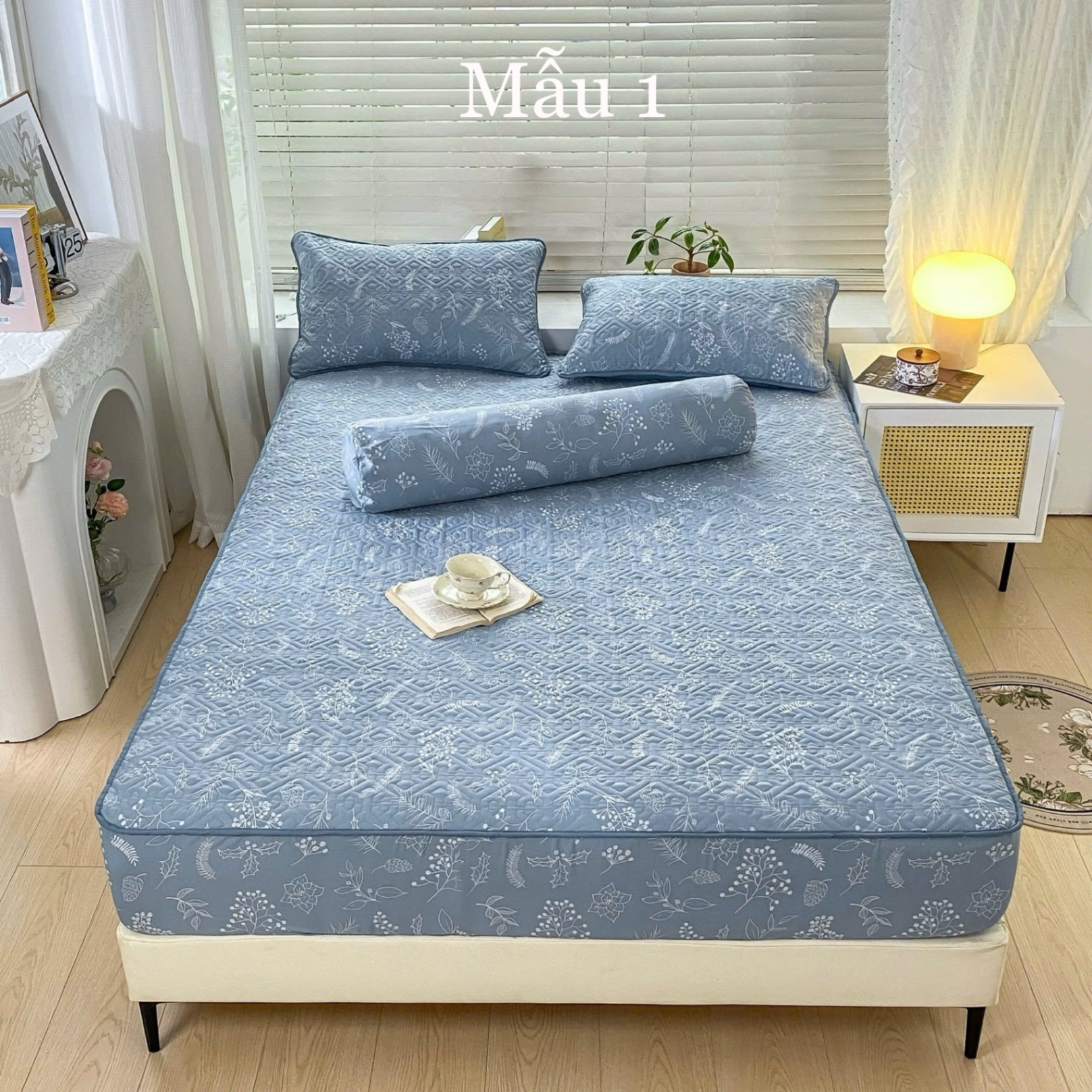 Bộ ga trần cotton đũi 4 món - Size 1.8 x 2m