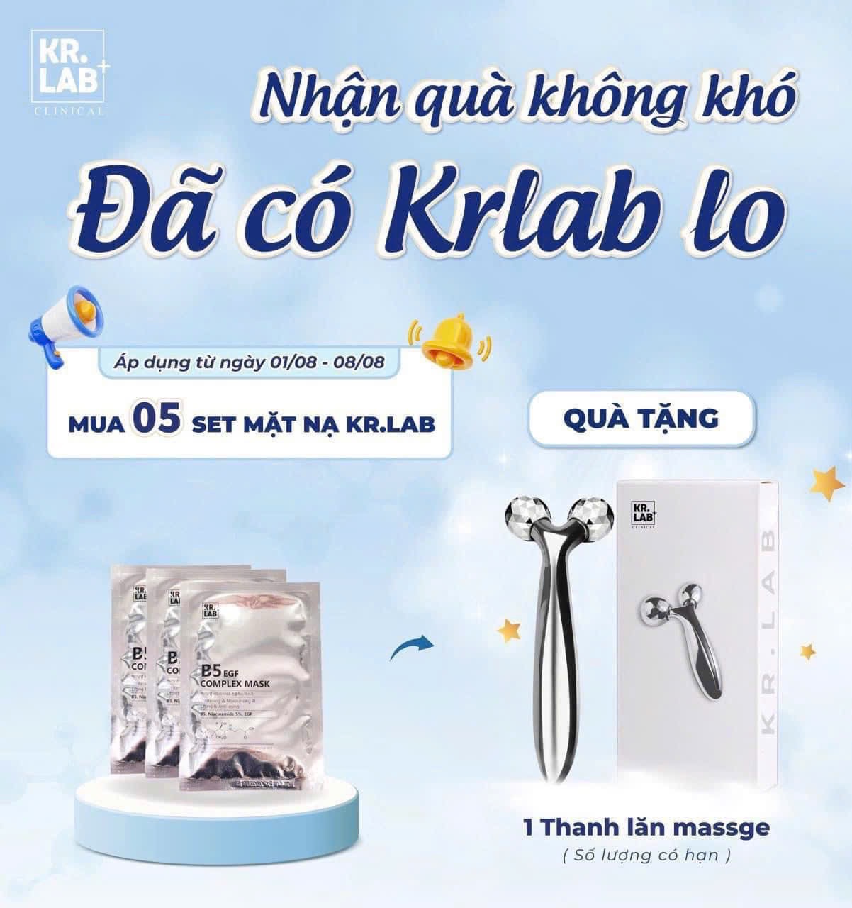 Combo 5 set mặt nạ B5 + Tặng thanh lăn nâng cơ mặt