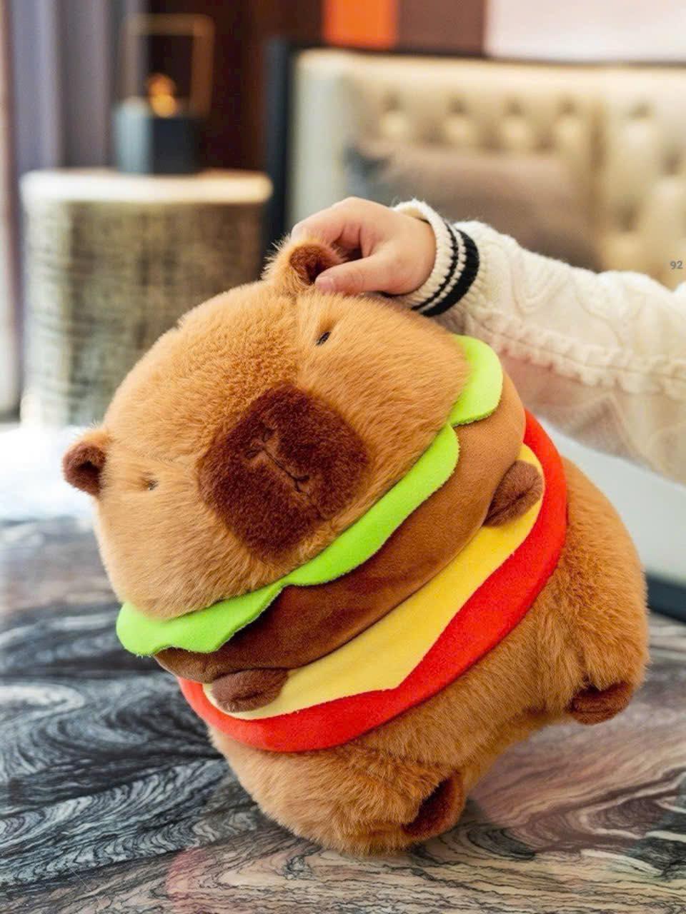 Gấu Bông Capybara Hamburger Gấu Bông Hama 20cm