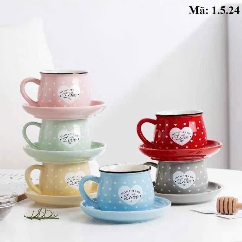 Set 6 đĩa, 6 tách trà sứ vintage