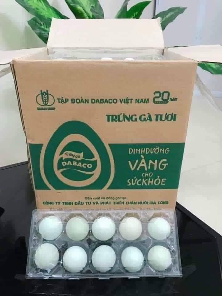 Trứng gà xanh Dabaco (thùng 100 quả)