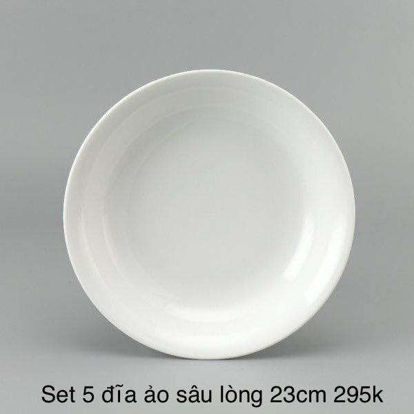 Set 5 đĩa sâu lòng Minh Long 1 - size 23cm