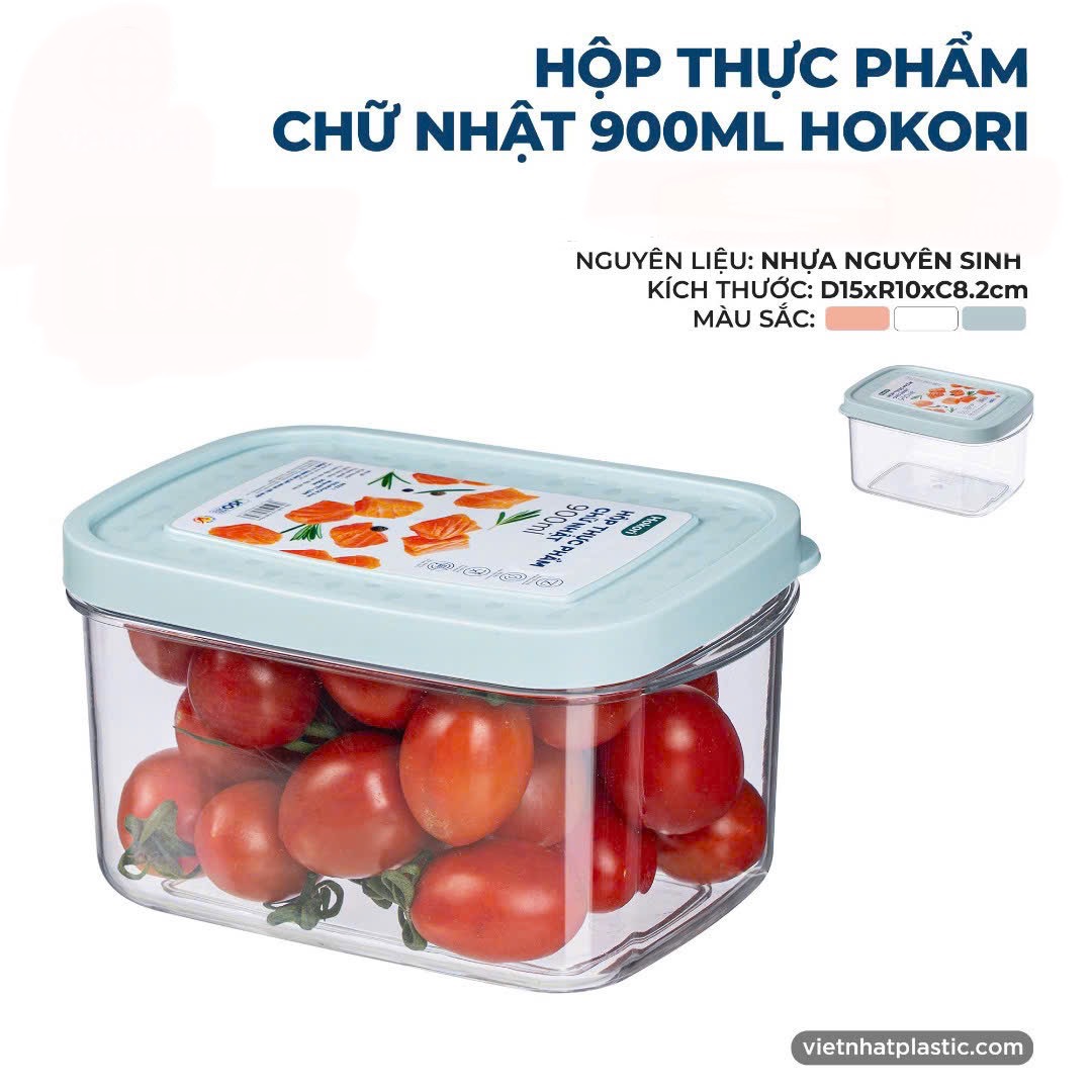 Set 5 hộp nhựa dáng cao Hokori 900ml