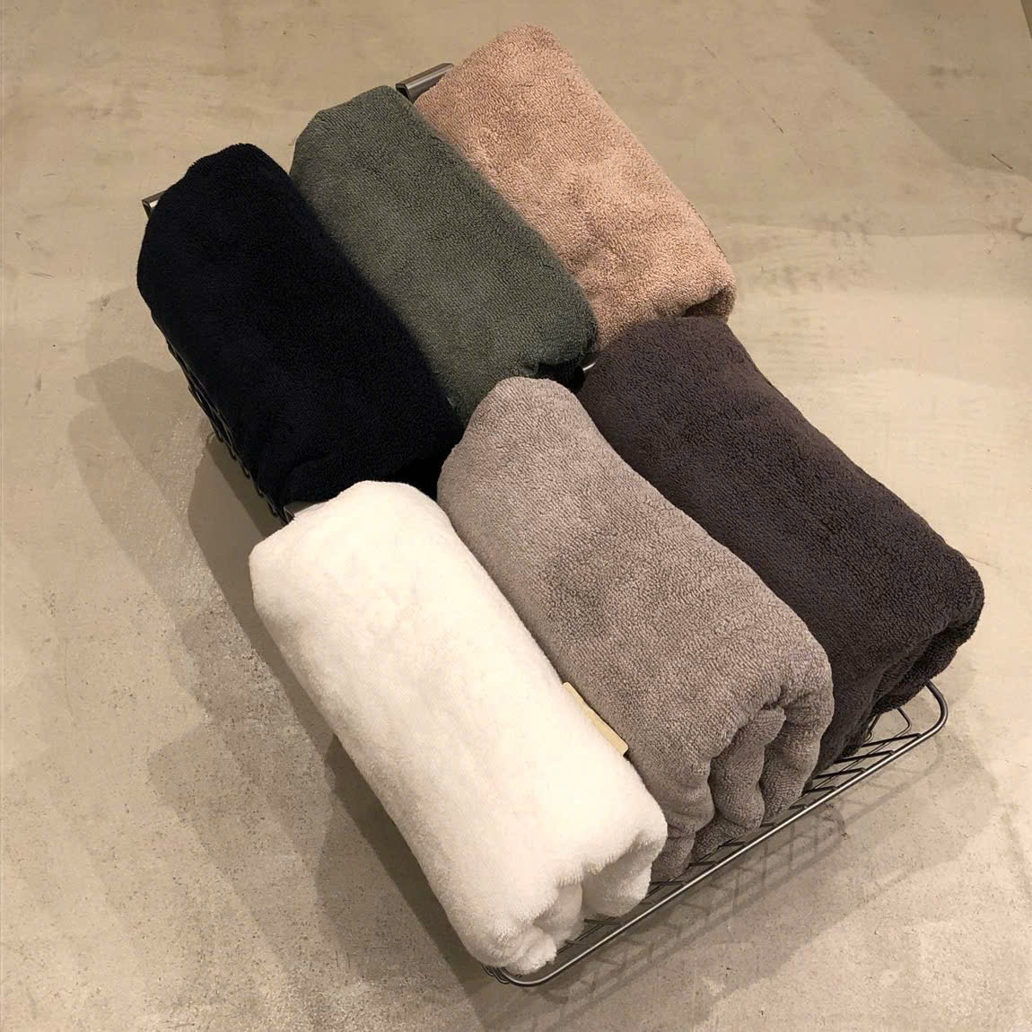 Khăn tắm cotton organic Muji màu trơn - size 70x140cm