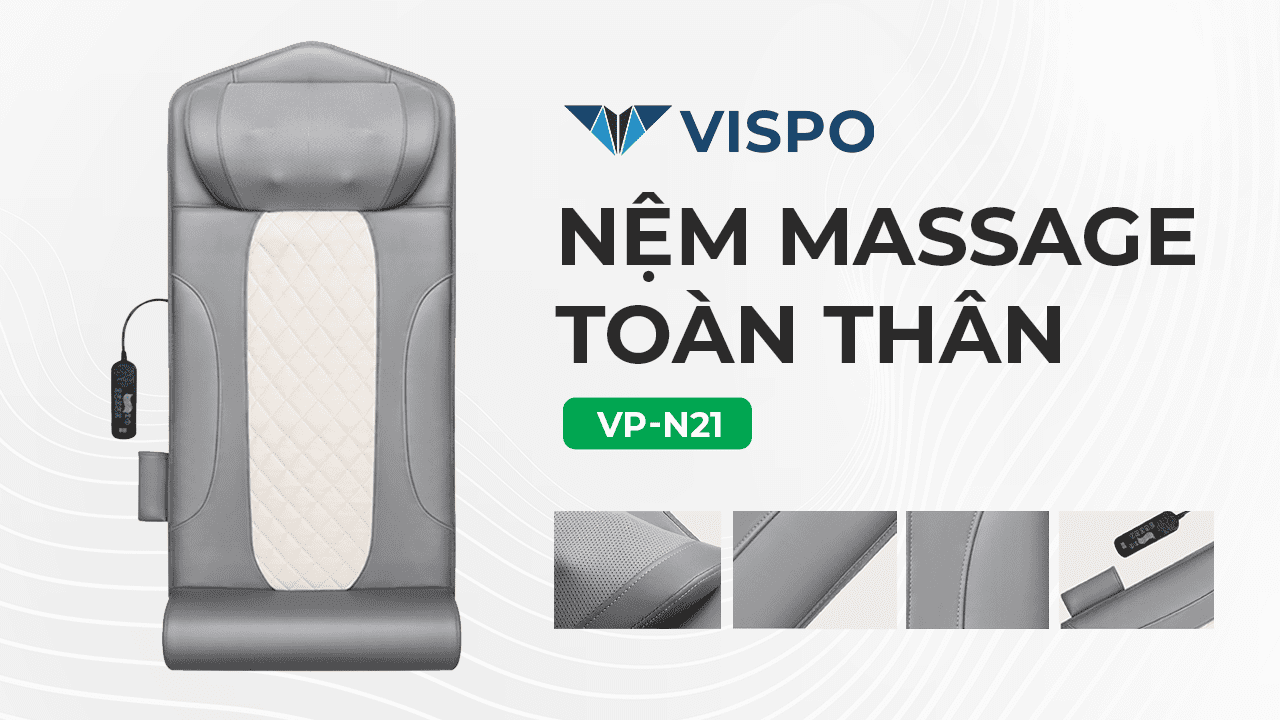 [Review Chi Tiết] Đệm Nằm Massage Lưng Chính Hãng Vispo VP-N21