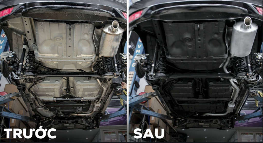 Trước và sau khi phủ gầm xe