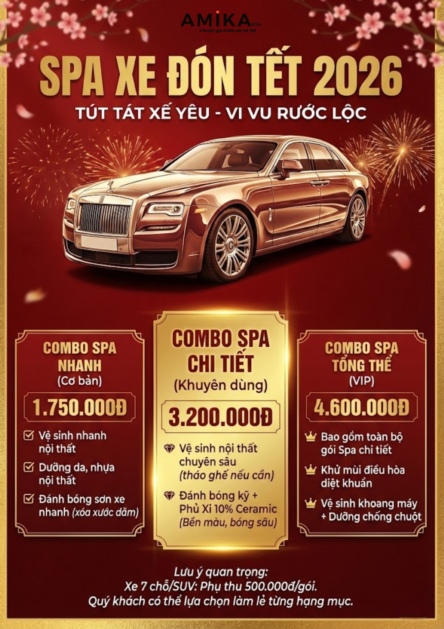 Combo Spa chăm sóc xe ô tô