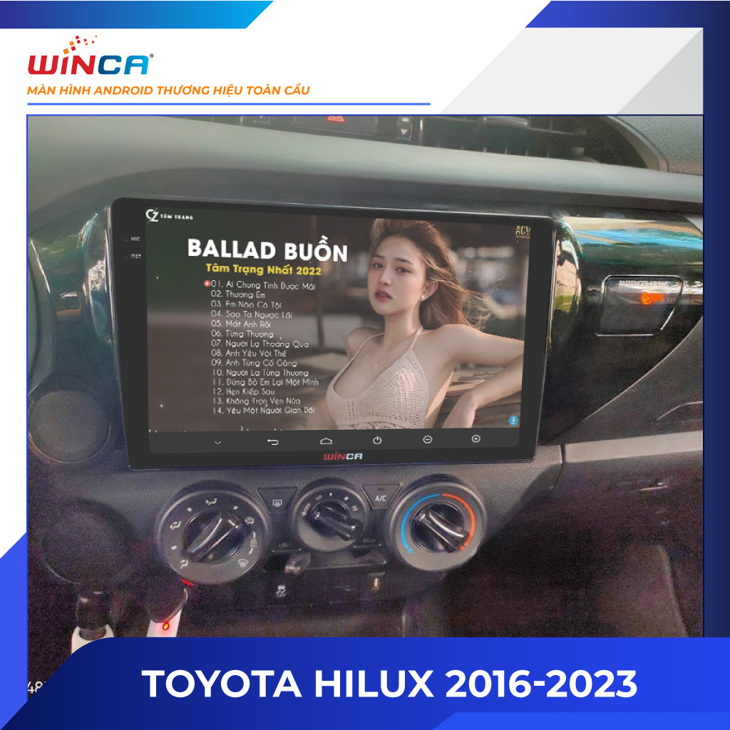 Lắp màn hình android cho Toyota Hilux