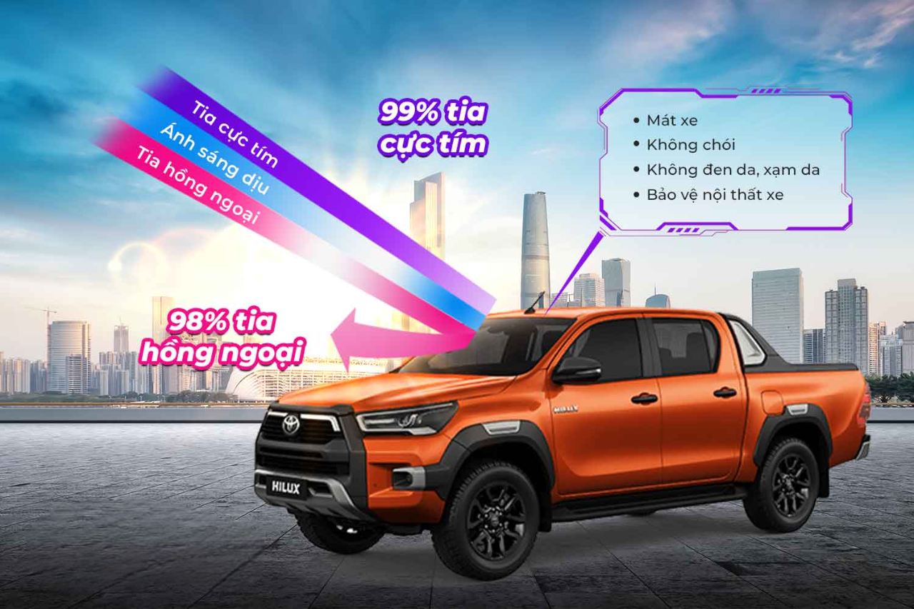 Dán phim cách nhiệt cho Toyota Hilux