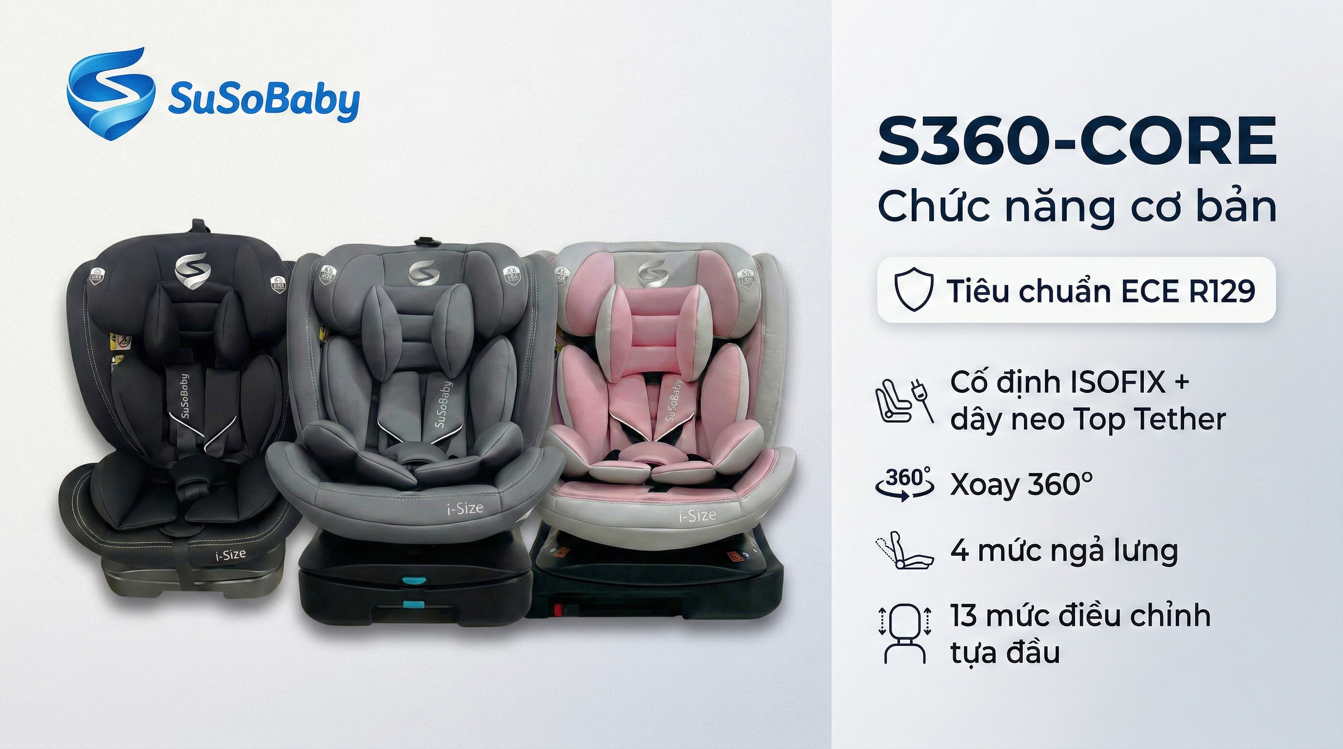 Ghế Xoay 360° S360 Core cho ô tô