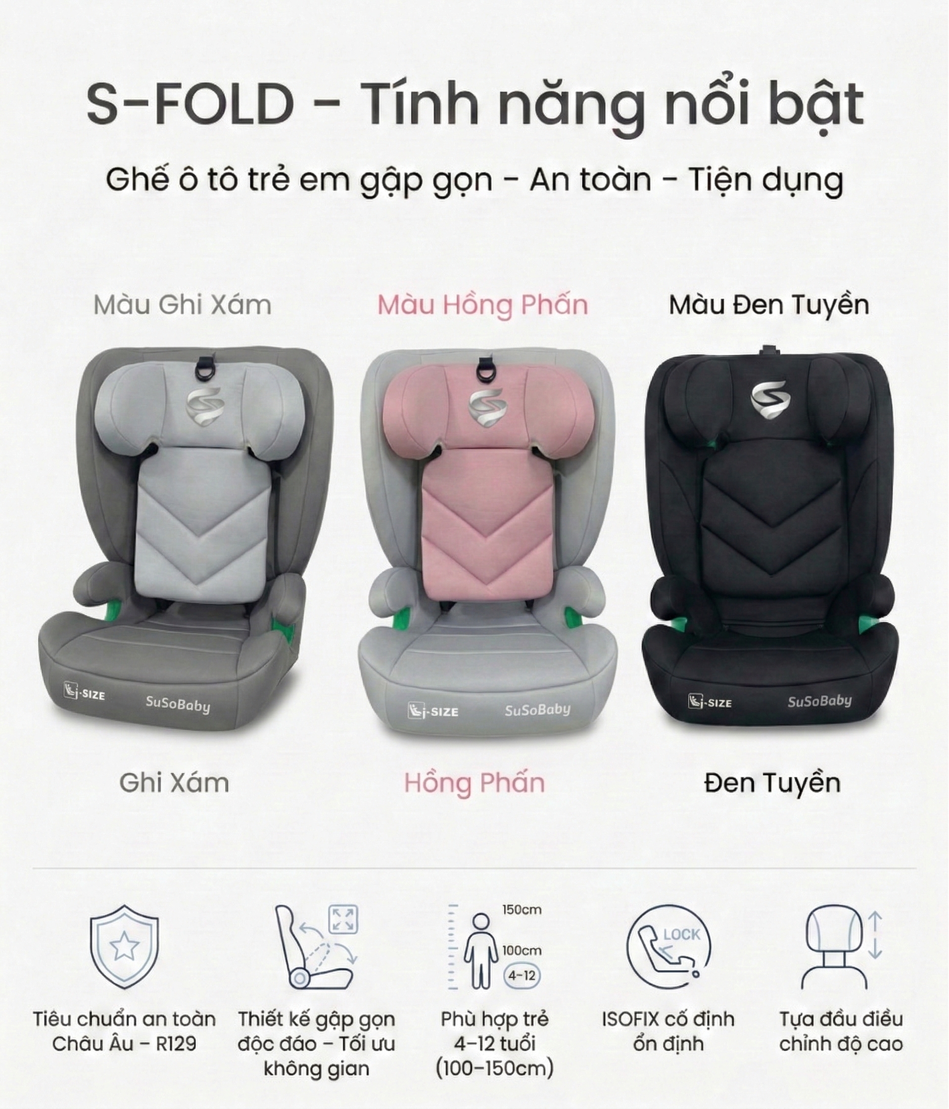Ghế Gập Gọn S-FOLD cho ô tô