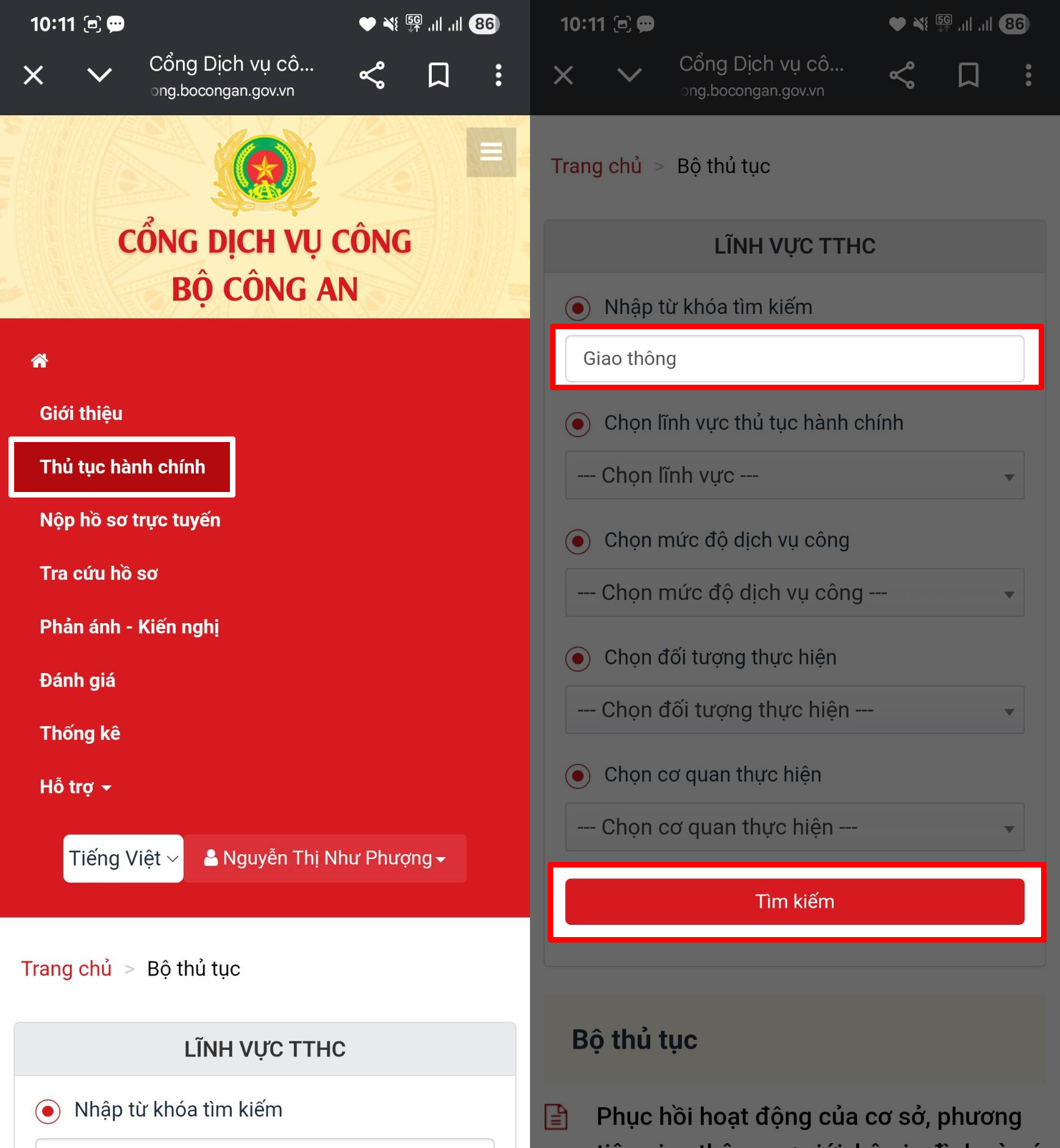 Đóng phạt nguội online