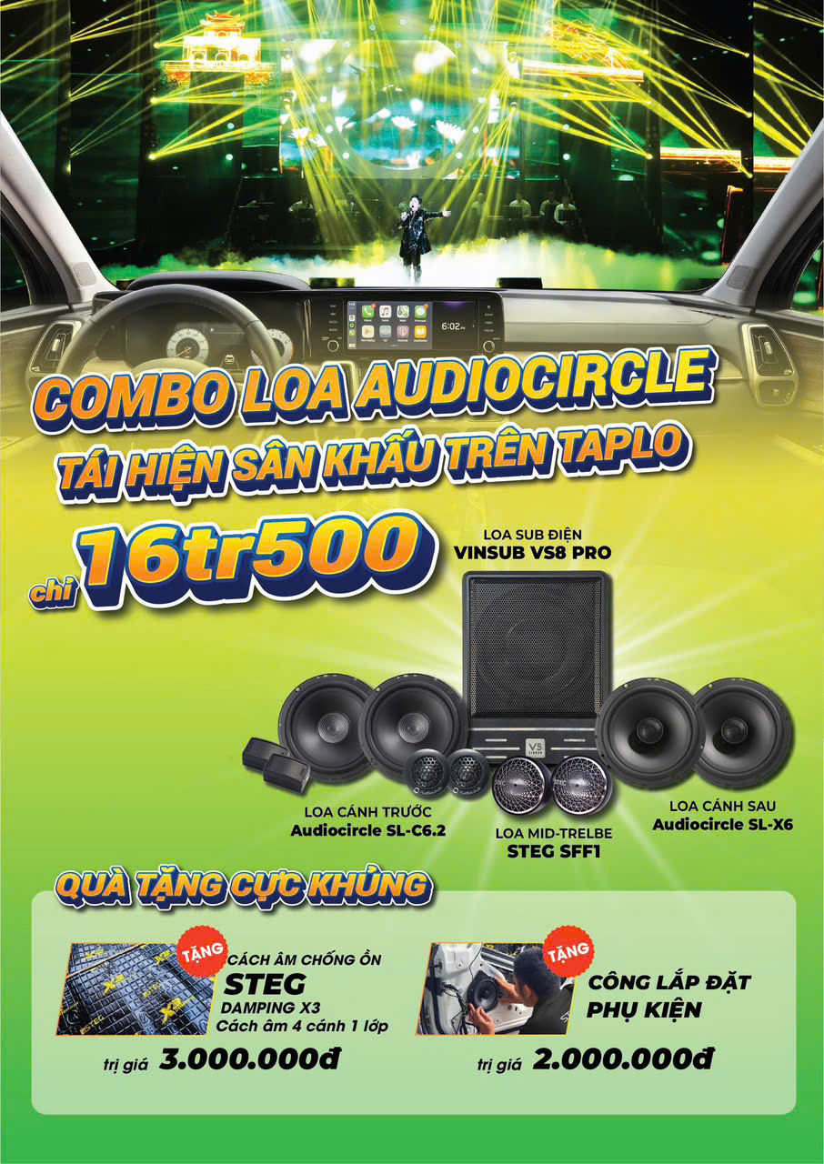 Độ Âm Thanh Ô Tô Tại Nam Định: Combo Audiocircle