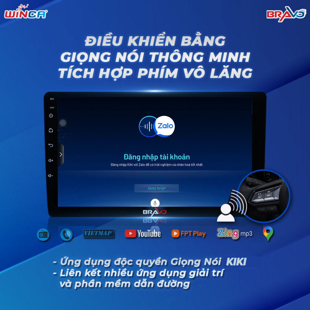 Tính năng điều khiển bằng giọng nói màn hình bravo lite