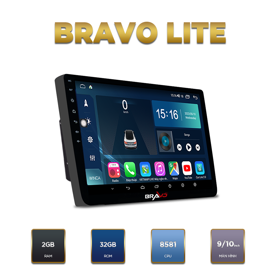 màn hình android ô tô bravo lite