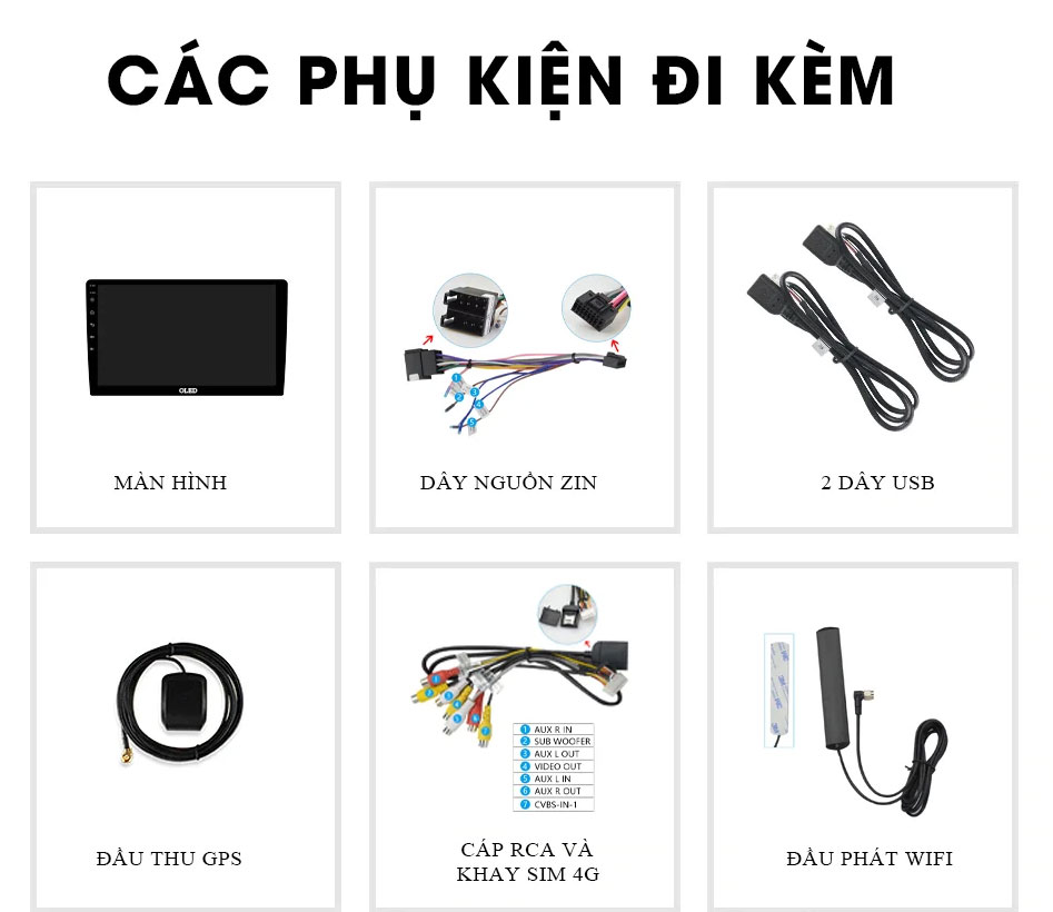 Phụ kiên màn hình android ô tô