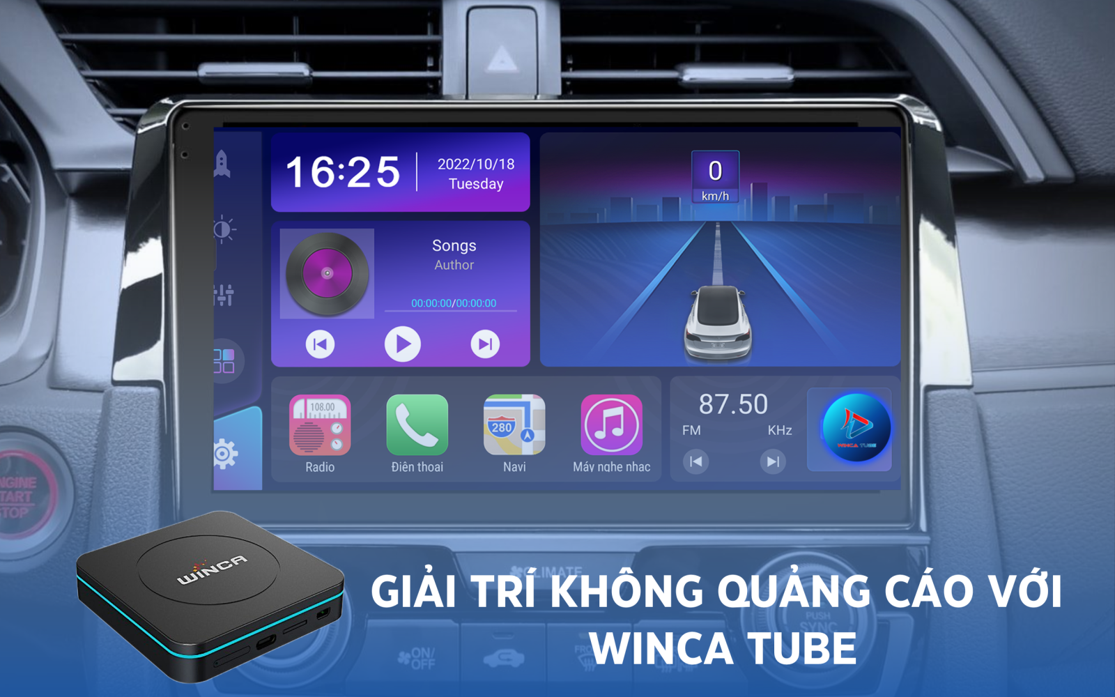 Giải trí android box ô tô Winca w170