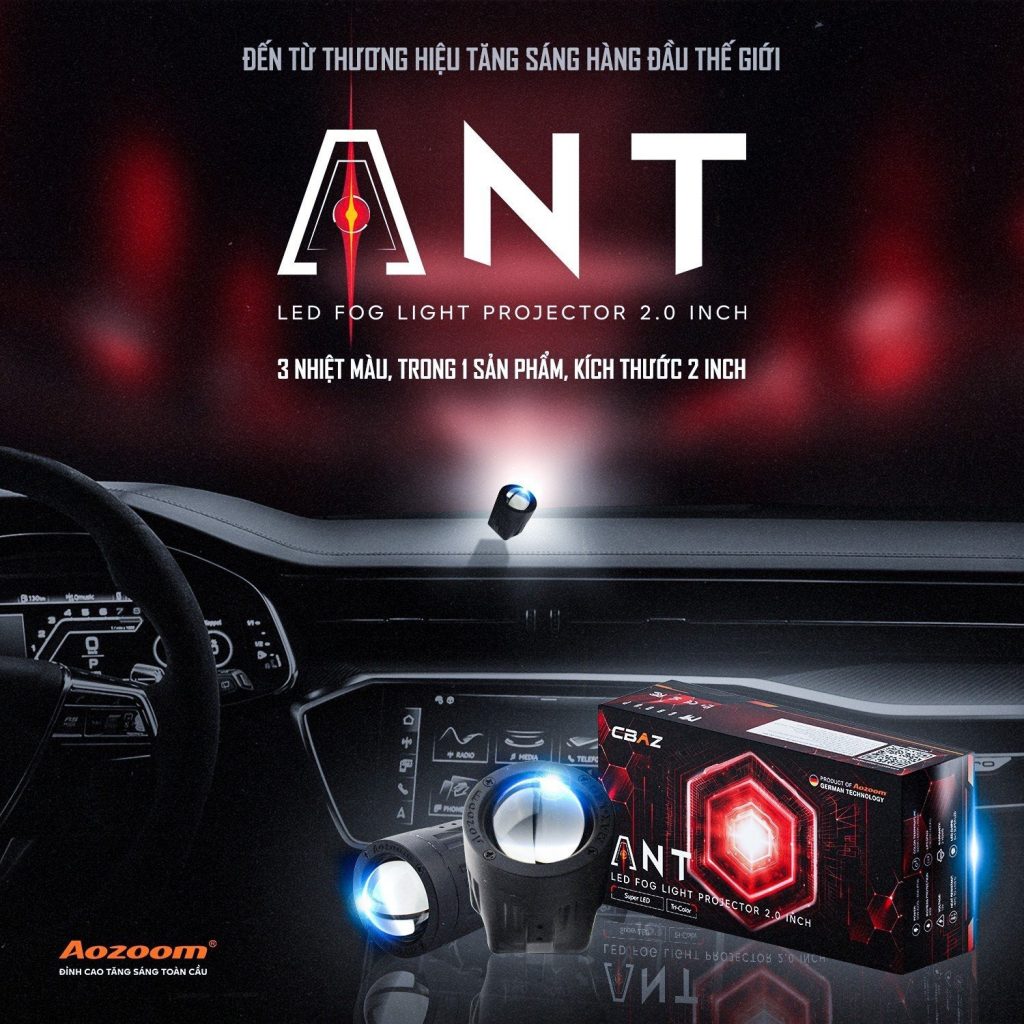 Đèn bi gầm ô tô Aozoom Ant 2.0