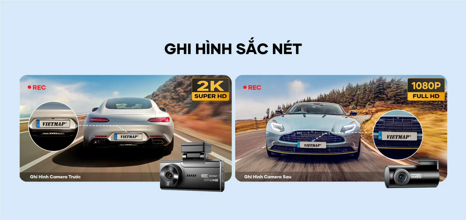 ghi hình sắc nét camera vietmap speed m2