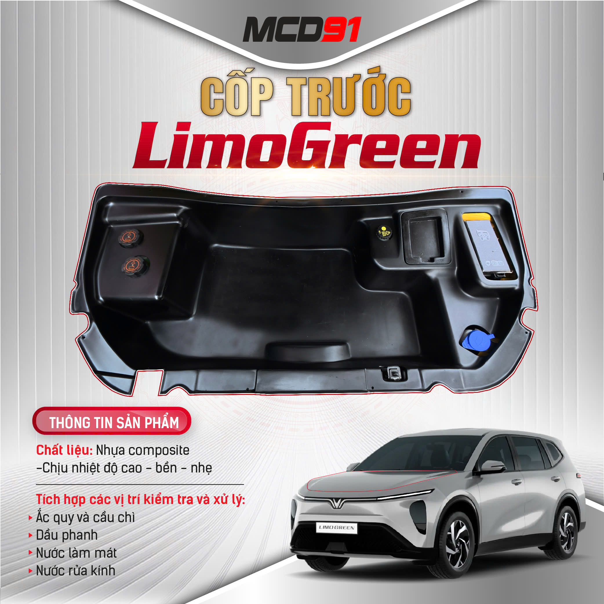 Lắp cốp điện MCD 91 cho Vinfast LimoGreen
