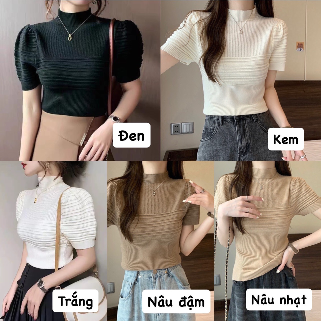 Áo Len Tay Bồng Tiểu Thư Mới