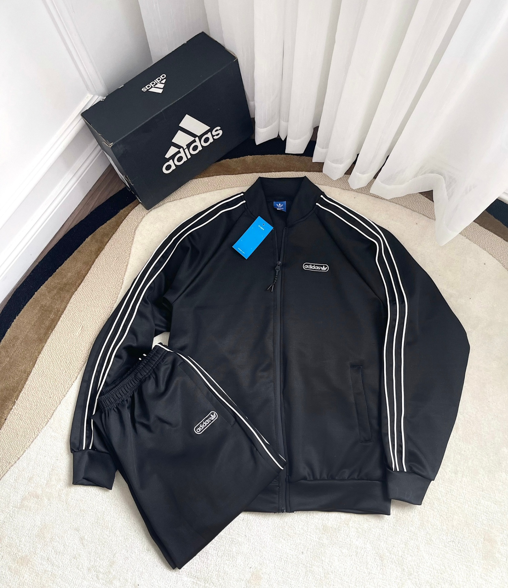 Bộ nam kéo khóa adidas