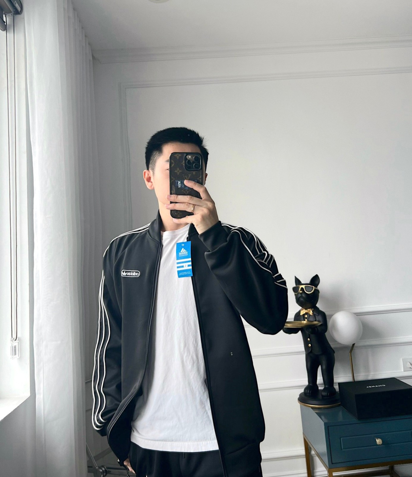 Bộ nam kéo khóa adidas