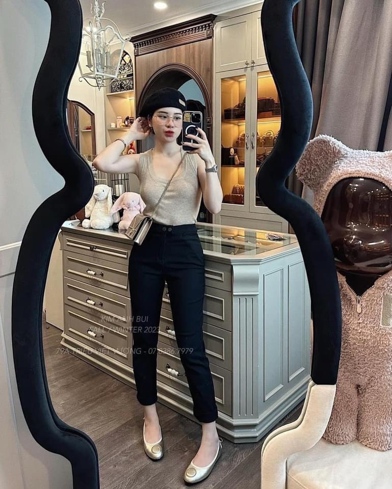 Quần Tregging Lót Lông Túi Hồng